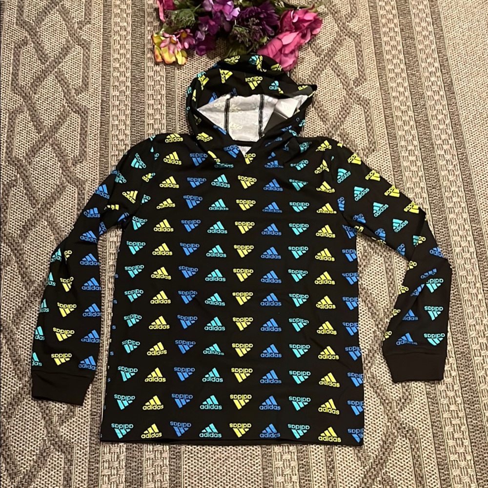 Adidas Multicolor Logo Black HoodieBoys Suze 14/16